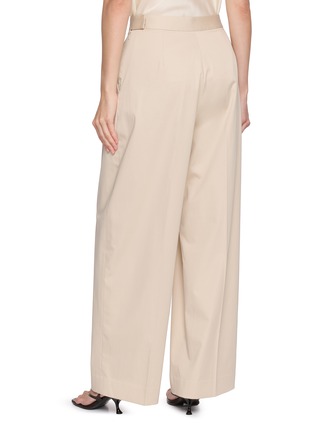 Back View - Click To Enlarge - GIA STUDIOS - Richie Pleated Cocoon Cotton Satin Pants