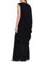Back View - Click To Enlarge - GIA STUDIOS - Moon Draped Asymmetrical Layered Cotton Maxi Dress