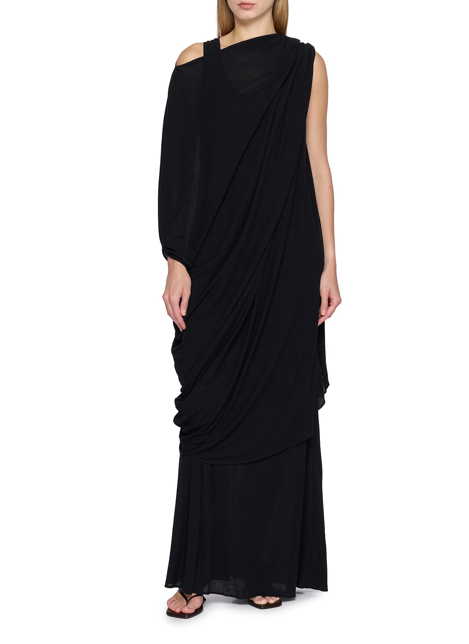 GIA STUDIOS | Moon Draped Asymmetrical Layered Cotton Maxi Dress | Women |  Lane Crawford