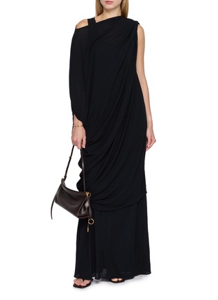 Figure View - Click To Enlarge - GIA STUDIOS - Moon Draped Asymmetrical Layered Cotton Maxi Dress