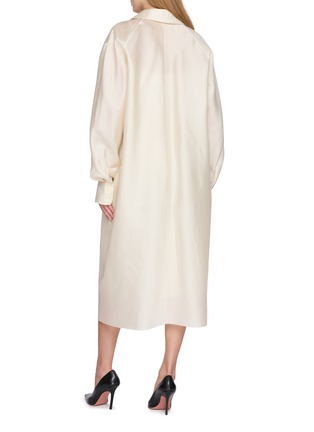 Back View - Click To Enlarge - GIA STUDIOS - Elio Long Sleeve Point Collar Vietnamese Silk Shirt Dress