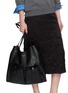 Front View - Click To Enlarge - PRADA - Pocket Hobo Leather Shoulder Bag