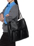 Figure View - Click To Enlarge - PRADA - Pocket Hobo Leather Shoulder Bag