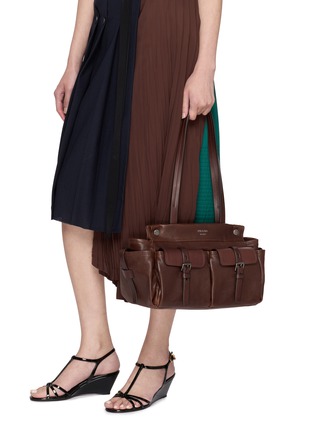 Figure View - Click To Enlarge - PRADA - Route Medium Leather Tote Bag