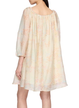 Back View - Click To Enlarge - BERNADETTE - Bonnie Jasmin Print Drawstring Off Shoulder Dress