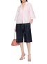 Figure View - Click To Enlarge - BERNADETTE - Short Sleeve Petit Beurre Embroidered Cotton Shirt