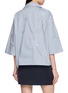 Back View - Click To Enlarge - BERNADETTE - Short Sleeve Petit Beurre Embroidered Cotton Shirt
