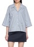 BERNADETTE Short Sleeve Petit Beurre Embroidered Cotton Shirt