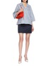 Figure View - Click To Enlarge - BERNADETTE - Short Sleeve Petit Beurre Embroidered Cotton Shirt