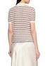 Back View - Click To Enlarge - BERNADETTE - Short Sleeve Stripe Intarsia Wool Knit Polo Top