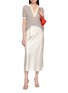 Figure View - Click To Enlarge - BERNADETTE - Short Sleeve Stripe Intarsia Wool Knit Polo Top