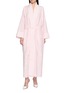 BERNADETTE Empire Long Sleeve Embroidered Wrap Belt Peignoir Dress