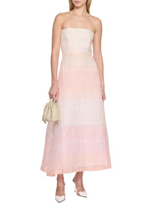 Figure View - Click To Enlarge - BERNADETTE - Odette Strapless Textured Gradient Maxi Dress