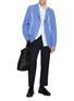 Figure View - Click To Enlarge - COMME DES GARÇONS HOMME DEUX - Elasticated Drawstring Waistband Chequered Wool Pants