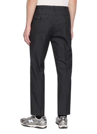 Back View - Click To Enlarge - COMME DES GARÇONS HOMME DEUX - Striped Straight Leg Tropical Wool Blend Pants