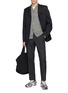 Figure View - Click To Enlarge - COMME DES GARÇONS HOMME DEUX - Striped Straight Leg Tropical Wool Blend Pants