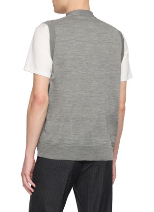 Back View - Click To Enlarge - COMME DES GARÇONS HOMME DEUX - Logo Wool Blend Knit Vest