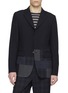 COMME DES GARÇONS HOMME DEUX Single Breasted Chequered Patchwork Hem Wool Blazer