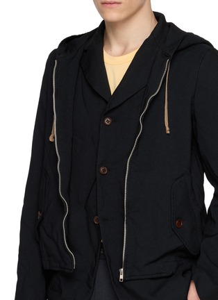  - COMME DES GARÇONS HOMME DEUX - Layered Hooded Single Breasted Blazer