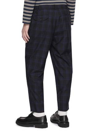 Back View - Click To Enlarge - COMME DES GARÇONS HOMME DEUX - Shadow Chequered Straight Leg Wool Pants