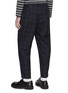 Back View - Click To Enlarge - COMME DES GARÇONS HOMME DEUX - Shadow Chequered Straight Leg Wool Pants