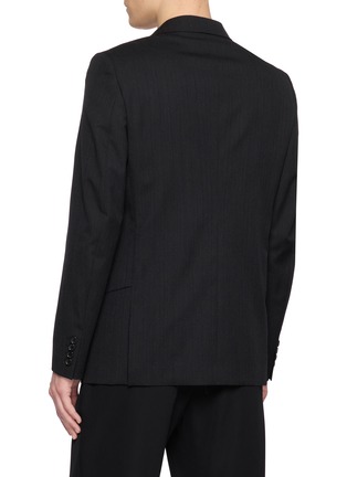 Back View - Click To Enlarge - COMME DES GARÇONS HOMME DEUX - Single Breasted Shadow Striped Layered Wool Blazer