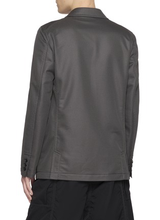 Back View - Click To Enlarge - COMME DES GARÇONS HOMME DEUX - Single Breasted Drawstring Mesh Blazer