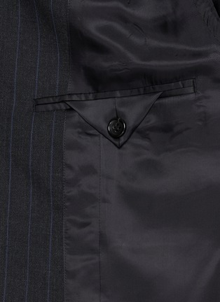  - COMME DES GARÇONS HOMME DEUX - Single Breasted Cutout Contrast Pinstripe Wool Blazer