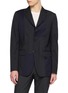 COMME DES GARÇONS HOMME DEUX Single Breasted Cutout Contrast Pinstripe Wool Blazer