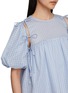  - EPINGLER - Ribbon Detail Puff Sleeve Sheer Blouse