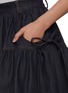  - EPINGLER - Tie Detail Ruffled Dark Wash Denim Skirt