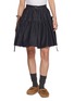 EPINGLER Tie Detail Ruffled Dark Wash Denim Skirt