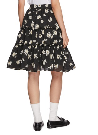 Back View - Click To Enlarge - EPINGLER - Flower Print Tiered Midi Skirt