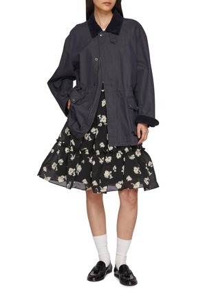 Figure View - Click To Enlarge - EPINGLER - Flower Print Tiered Midi Skirt