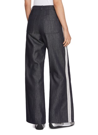 Back View - Click To Enlarge - EPINGLER - Lace Side Stripe Dark Wash Jeans