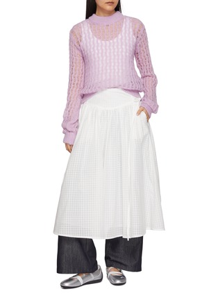 Figure View - Click To Enlarge - EPINGLER - Lace Side Stripe Dark Wash Jeans