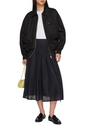 Figure View - Click To Enlarge - EPINGLER - Tie Detail Gathered Midi Skirt