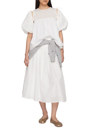 Figure View - Click To Enlarge - EPINGLER - Tie Detail Gathered Midi Skirt