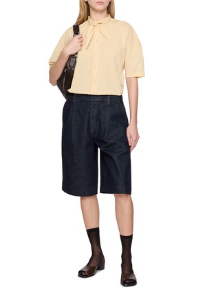Figure View - Click To Enlarge - LEMAIRE - Foulard Neck Short Sleeve Cotton Shirt