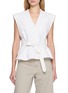 Main View - Click To Enlarge - LEMAIRE - Chasuble Belted V-neck Denim Top