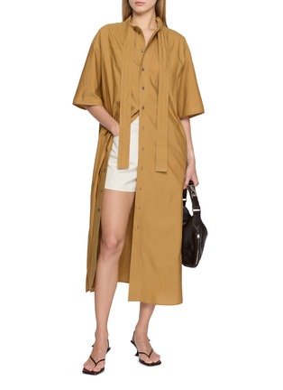 Figure View - Click To Enlarge - LEMAIRE - Reversible Tie Neck Cotton Silk Tube Dress