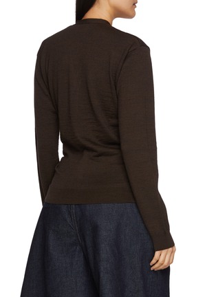 Back View - Click To Enlarge - LEMAIRE - Twisted Side Button V-Neck Sweater