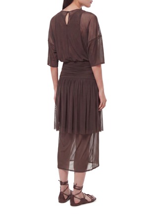 Back View - Click To Enlarge - LEMAIRE - Double Layer Sheer Draped Mesh Dress