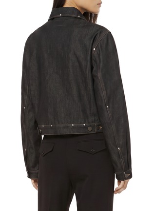 Back View - Click To Enlarge - LEMAIRE - Cropped Studded Cotton Denim Blouson