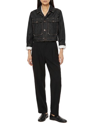 Figure View - Click To Enlarge - LEMAIRE - Cropped Studded Cotton Denim Blouson