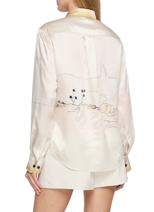 Back View - Click To Enlarge - LEMAIRE - Pointed Collar Landscape Print Silk Shirt