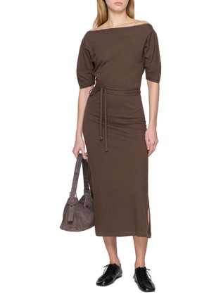 Figure View - Click To Enlarge - LEMAIRE - Off Shoulder Cotton Linen Dress