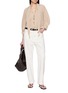 Figure View - Click To Enlarge - LEMAIRE - Integrated Scarf Tie Cotton Blouse