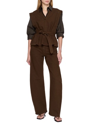 Figure View - Click To Enlarge - LEMAIRE - High Rise Curved Twisted Seam Cotton Pants