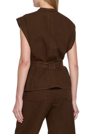 Back View - Click To Enlarge - LEMAIRE - Chasuble Belted V-neck Denim Top